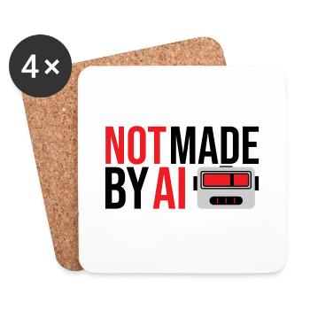 Not made by AI - Untersetzer (4er-Set) - Weiß - Vorne