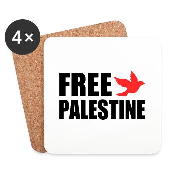 Free palestine - Dessous de verre (lot de 4) - blanc - Devant