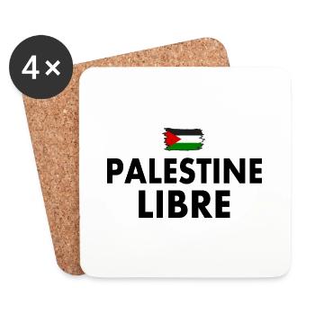 palestine libre - Dessous de verre (lot de 4) - blanc - Devant