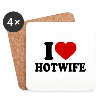 I love hotwife - Coasters (set of 4) - white - Front