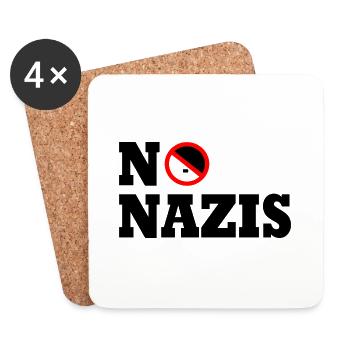 No nazis - Dessous de verre (lot de 4) - blanc - Devant