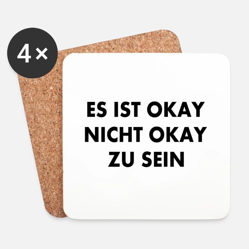 es ist okay nicht okay zu sein - Untersetzer (4er-Set) - Weiß