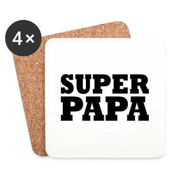 Superpapa - Coasters (set of 4) - white - Front