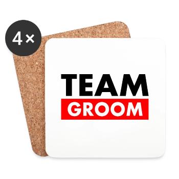 Team groom - Dessous de verre (lot de 4) - blanc - Devant