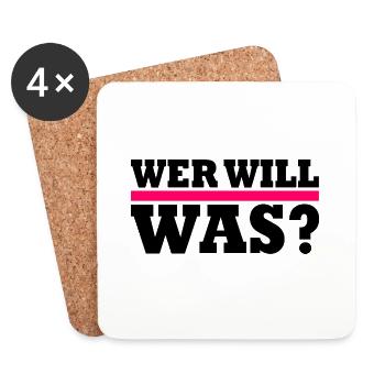 Wer will was - Untersetzer (4er-Set) - Weiß - Vorne