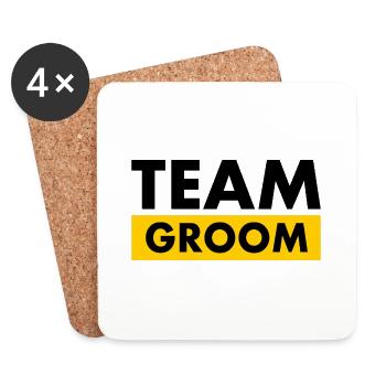 Team groom - Dessous de verre (lot de 4) - blanc - Devant