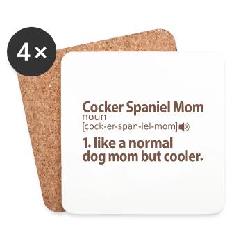 Cocker en chocolat Épagneul Maman Maman Maîtresse Disant - Dessous de verre (lot de 4) - blanc - Devant