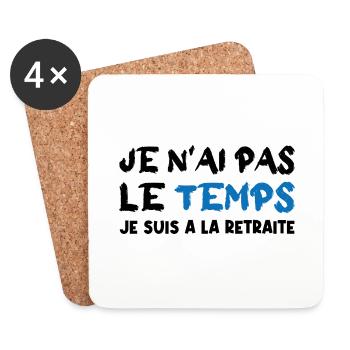 je n'ai pas le temps - Dessous de verre (lot de 4) - blanc - Devant