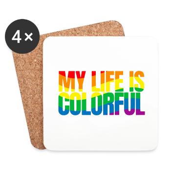 My life is colorful - Untersetzer (4er-Set) - Weiß - Vorne