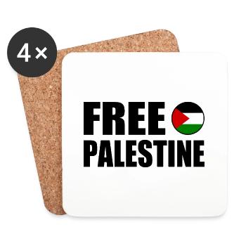 Free palestine - Dessous de verre (lot de 4) - blanc - Devant