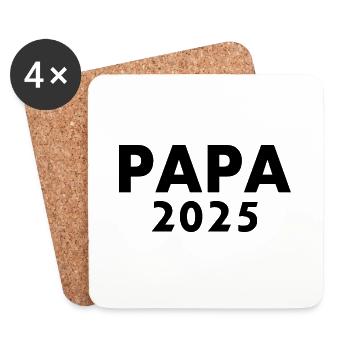 Papa 2025 - Dessous de verre (lot de 4) - blanc - Devant