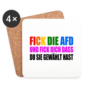 fick die afd und fick dich dass du sie gewählt has - Untersetzer (4er-Set) - Weiß - Vorne