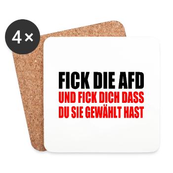 fick die afd - Untersetzer (4er-Set) - Weiß - Vorne