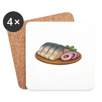 Gifts of the Far North - Herring Fillet - Coasters (set of 4) - white - Front