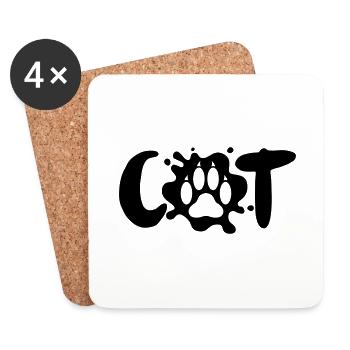 CAT PAW KATZE - Coasters (set of 4) - white - Front