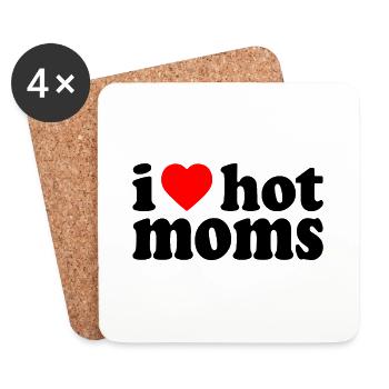I love hot moms - Untersetzer (4er-Set) - Weiß - Vorne