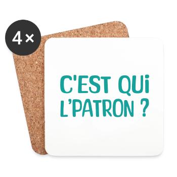 C'est qui l'patron ? - Dessous de verre (lot de 4) - blanc - Devant