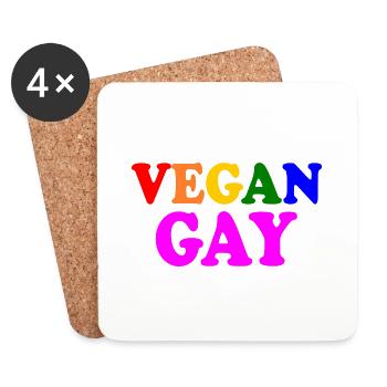 Vegan gay - Untersetzer (4er-Set) - Weiß - Vorne