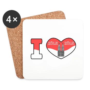 I love Köln Ich liebe Köln Cologne City Germany - Coasters (set of 4) - white - Front