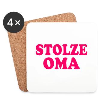 Stolze oma - Untersetzer (4er-Set) - Weiß - Vorne