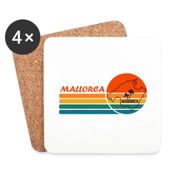 Landkarte von der Insel Mallorca Sonnenuntergang - Untersetzer (4er-Set) - Weiß - Vorne