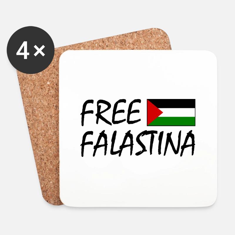 Free palestine - Untersetzer (4er-Set) - Weiß