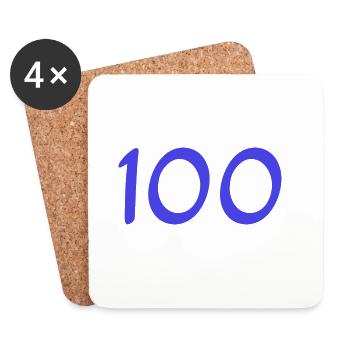 100. 100 JAHRE. 100-JÄHRIGES JUBILÄUM. 100. GEBURTSTAG - Untersetzer (4er-Set) - Weiß - Vorne