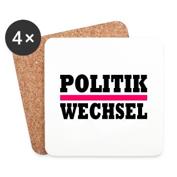 politikwechsel - Untersetzer (4er-Set) - Weiß - Vorne