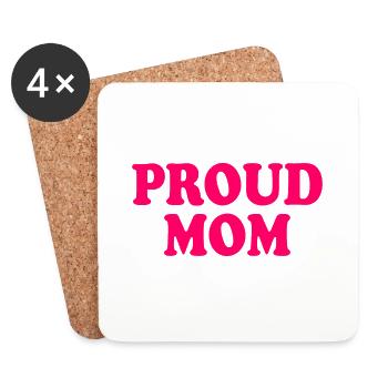 Proud mom - Dessous de verre (lot de 4) - blanc - Devant