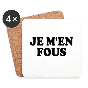 je men fou - Dessous de verre (lot de 4) - blanc - Devant