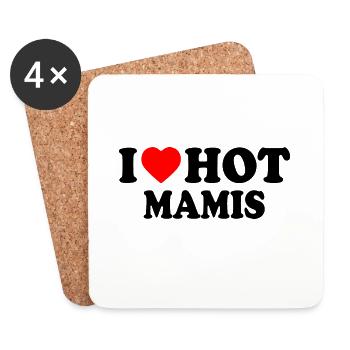 I love hot mamis - Untersetzer (4er-Set) - Weiß - Vorne