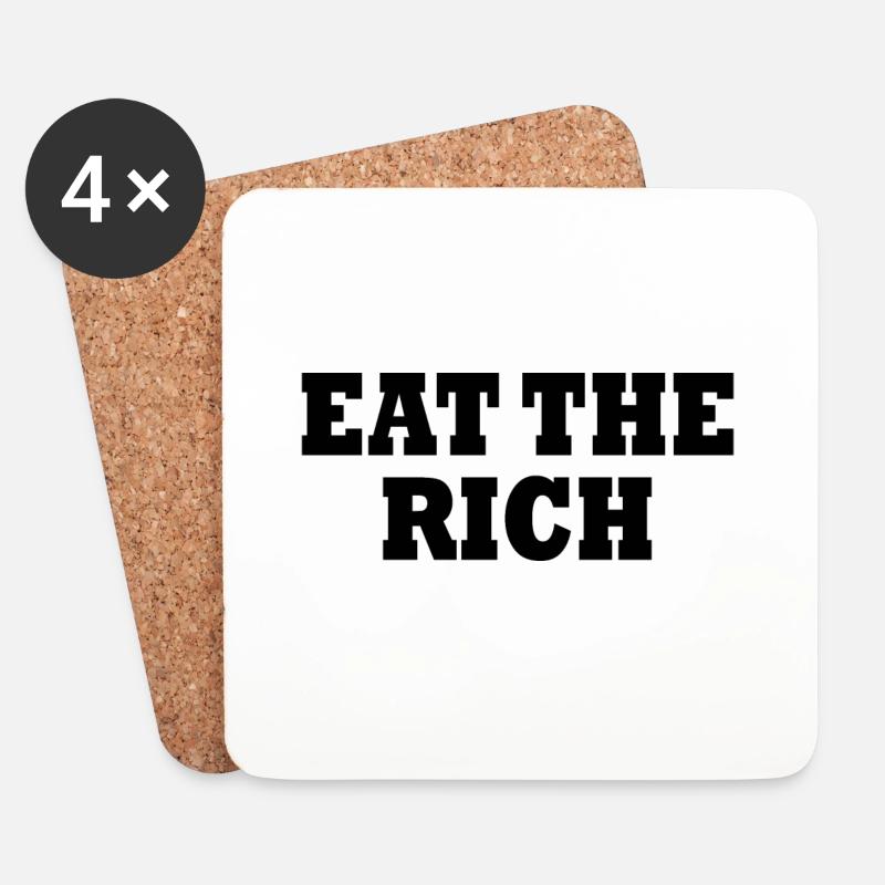 Eat the rich - Untersetzer (4er-Set) - Weiß