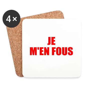 je m'en fous - Dessous de verre (lot de 4) - blanc - Devant