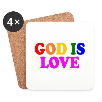 God is love - Untersetzer (4er-Set) - Weiß - Vorne