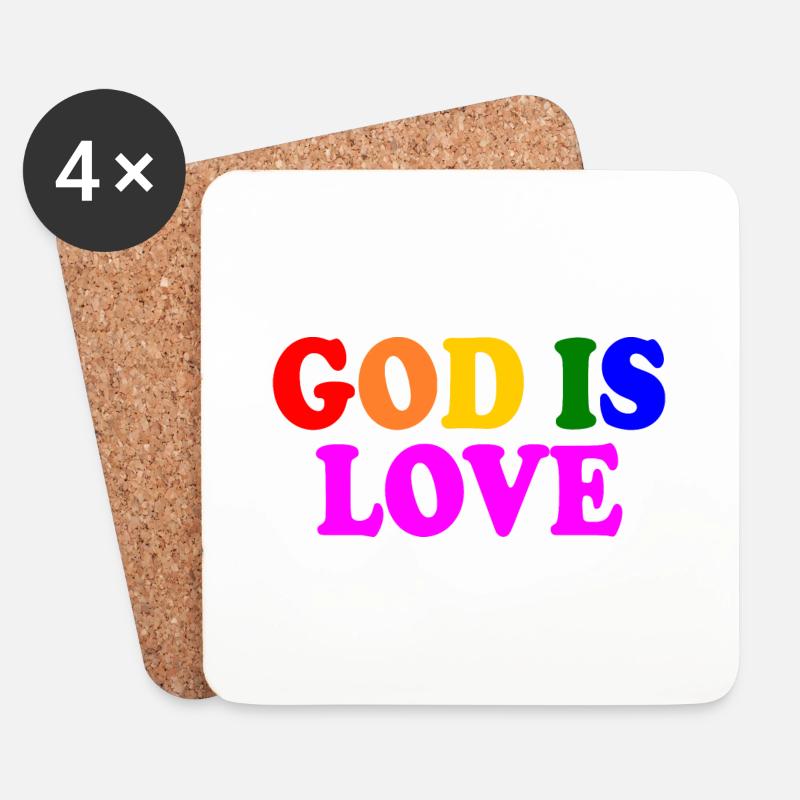 God is love - Untersetzer (4er-Set) - Weiß