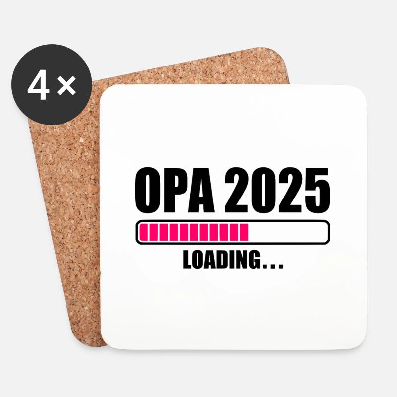 Opa 2025 - Untersetzer (4er-Set) - Weiß