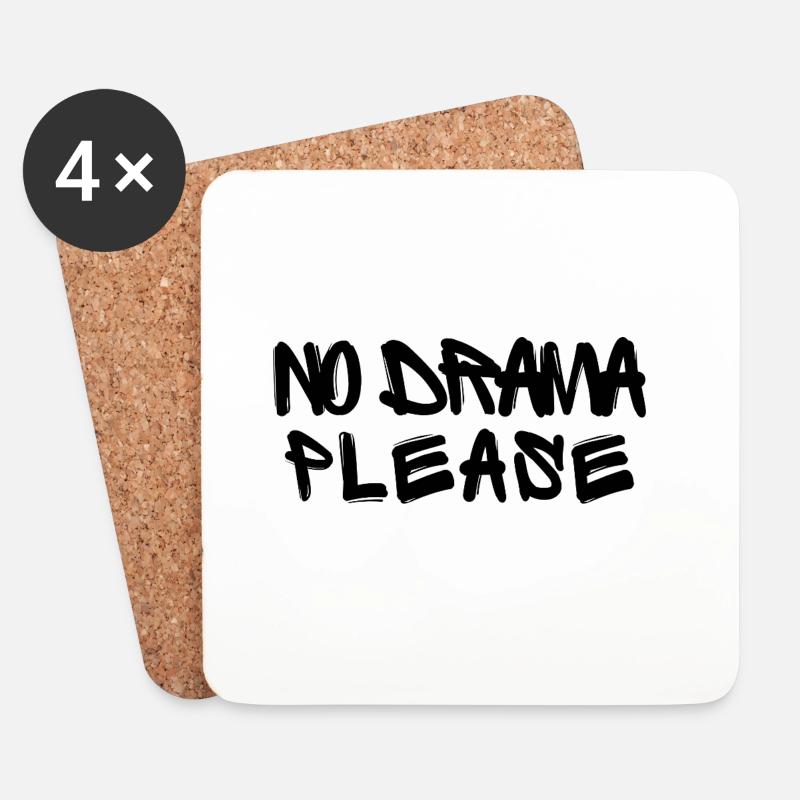 No Drama Please - Untersetzer (4er-Set) - Weiß