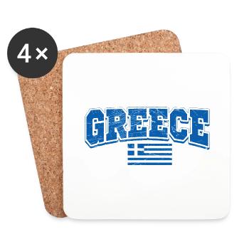 Grèce - Dessous de verre (lot de 4) - blanc - Devant