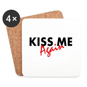 Kiss me again - Untersetzer (4er-Set) - Weiß - Vorne