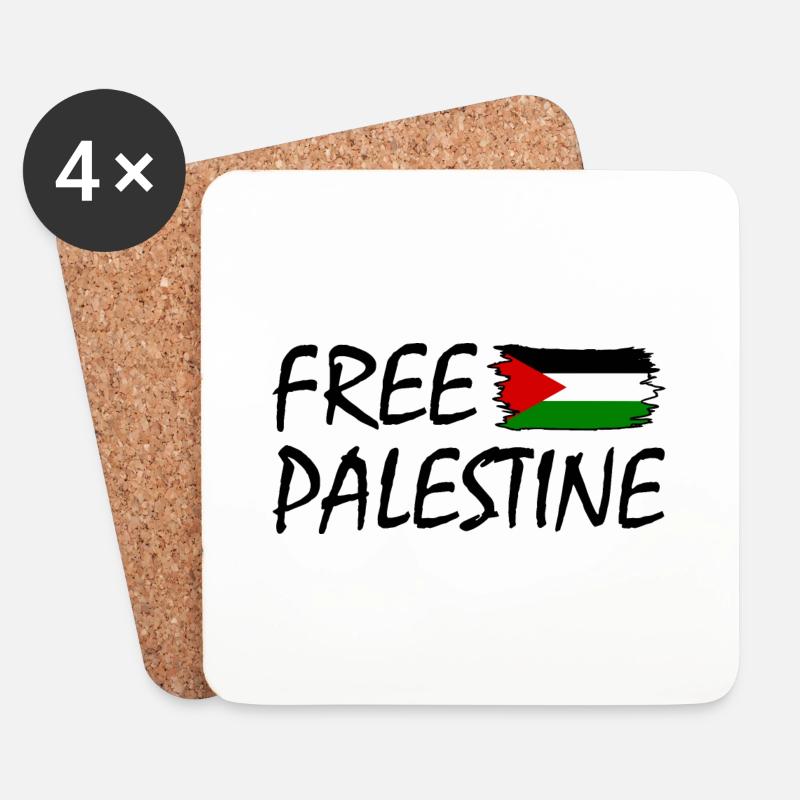 Free palestine - Untersetzer (4er-Set) - Weiß