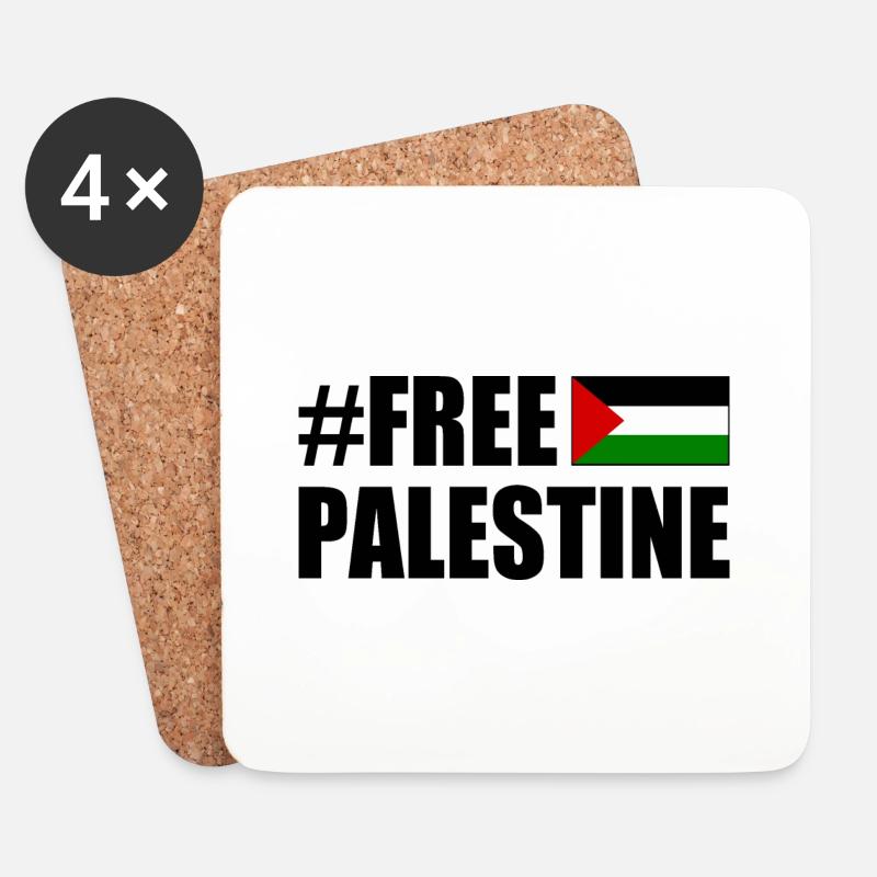 Free palestine - Untersetzer (4er-Set) - Weiß