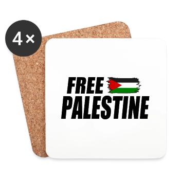 Free palestine - Untersetzer (4er-Set) - Weiß - Vorne