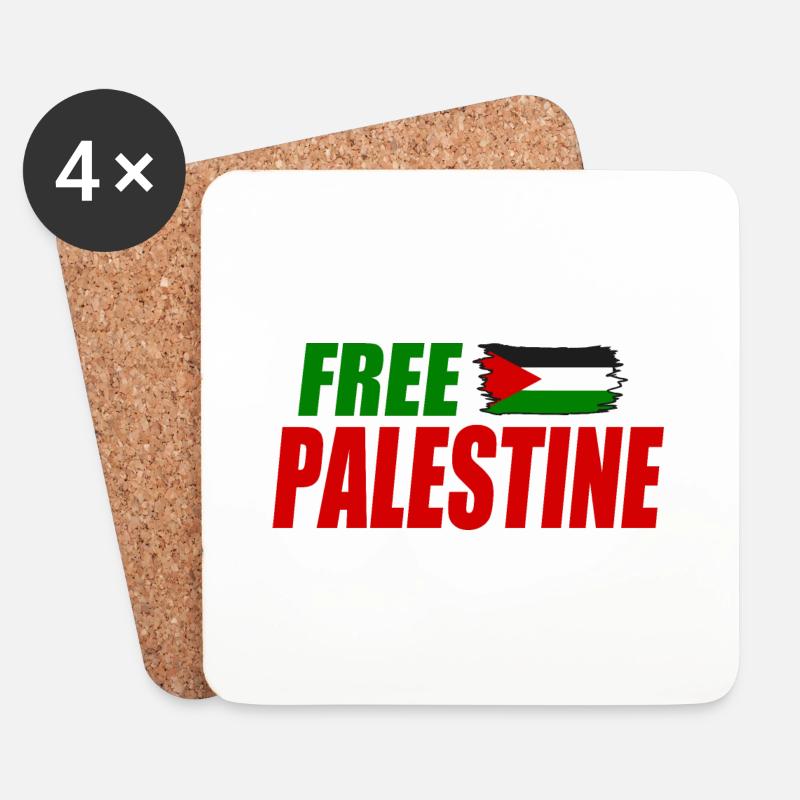 Free palestine - Untersetzer (4er-Set) - Weiß