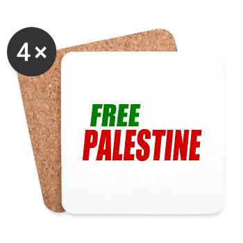Free palestine - Untersetzer (4er-Set) - Weiß - Vorne