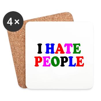 I hate people - Untersetzer (4er-Set) - Weiß - Vorne