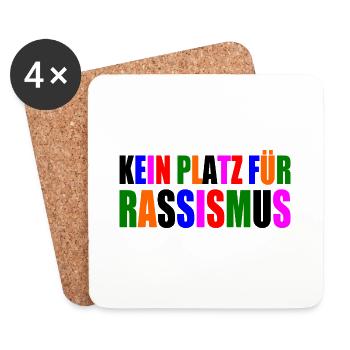kein platz für rassismus - Untersetzer (4er-Set) - Weiß - Vorne