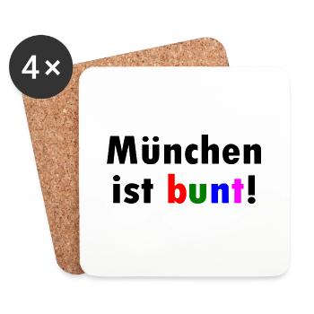 München ist bunt - Untersetzer (4er-Set) - Weiß - Vorne