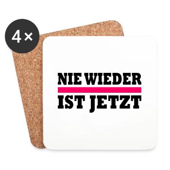Nie wieder ist jetzt - Untersetzer (4er-Set) - Weiß - Vorne