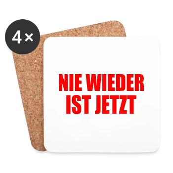 Nie wieder ist jetzt - Untersetzer (4er-Set) - Weiß - Vorne