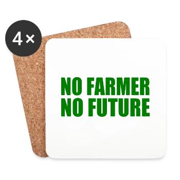 No farmer no future - Coasters (set of 4) - white - Front
